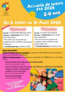ACM 2-11 ans été 2026